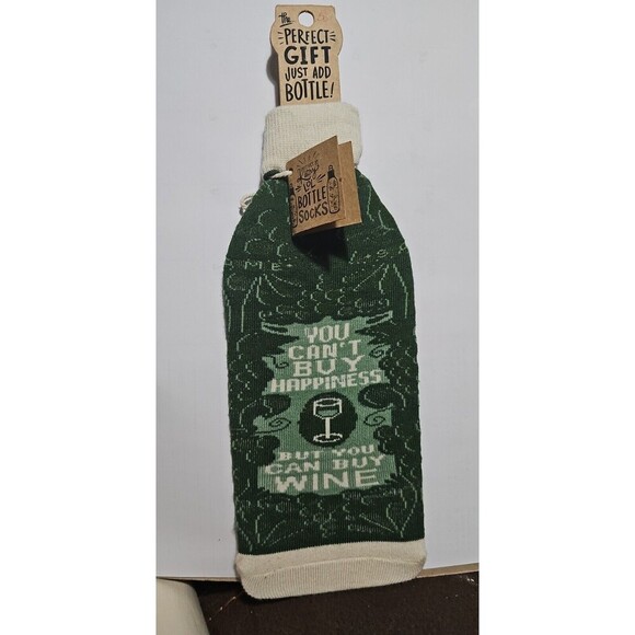 Wine/Alcohol Bottle Sock~"YOU CAN’T BUY HAPPINESS BUT YOU CAN BUY WINE"~Gift/Bag - Picture 3 of 6